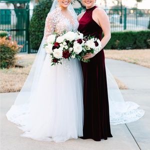 Revelry Burgundy Size 2 Bridesmaid Dress